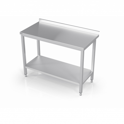 Industrial Table With Reinforced Shelf