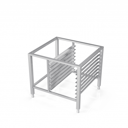 Châssis pour four à convection avec rails de guidage pour 8 plateaux de cuisson