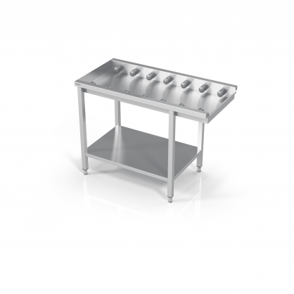 Table to Dishwasher With Short Rolls and Reinforced Shelf