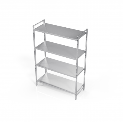 Modular Shelving Unit With Stainless Steel Plate Shelves