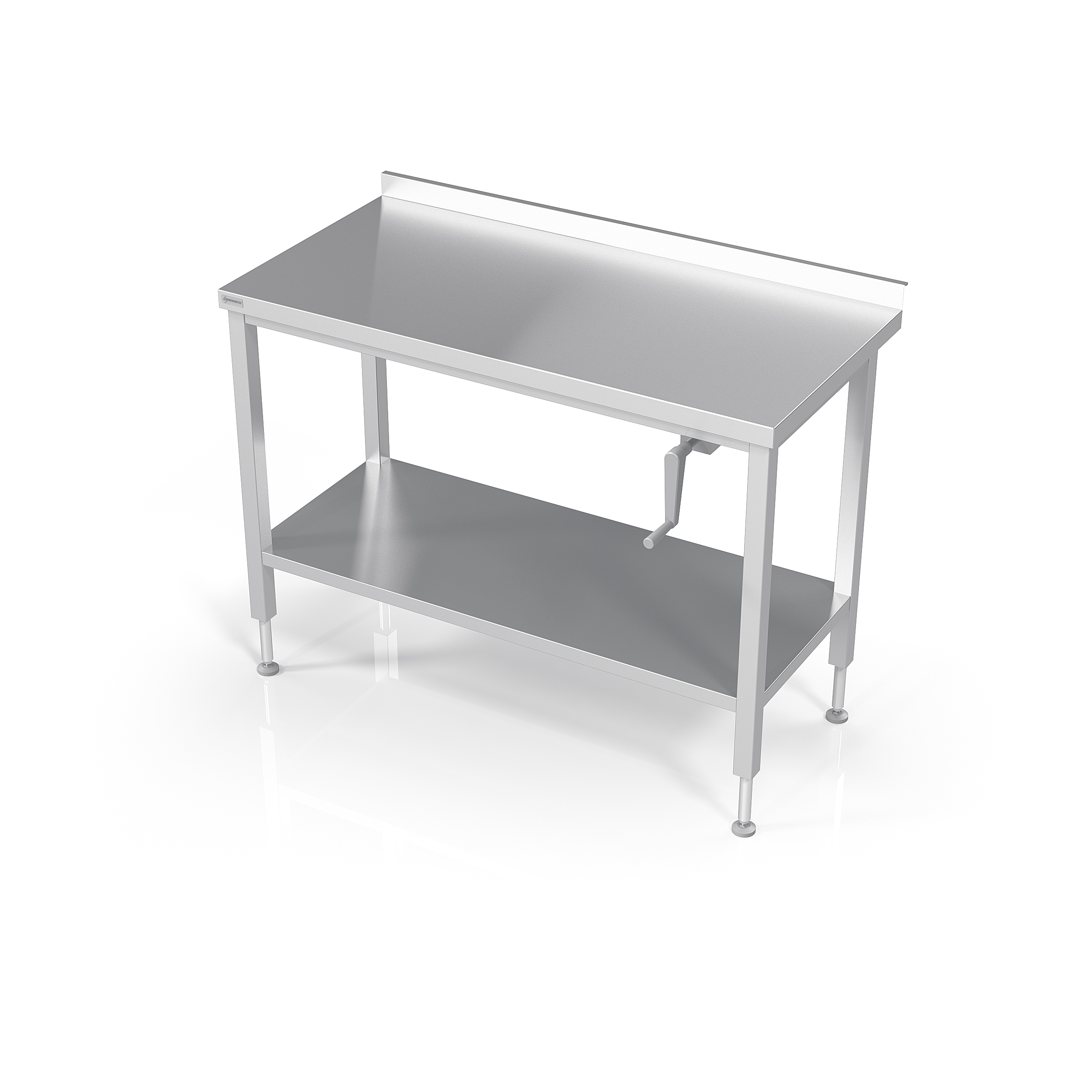 Manual Height Adjustable Table With Reinforced Shelf
