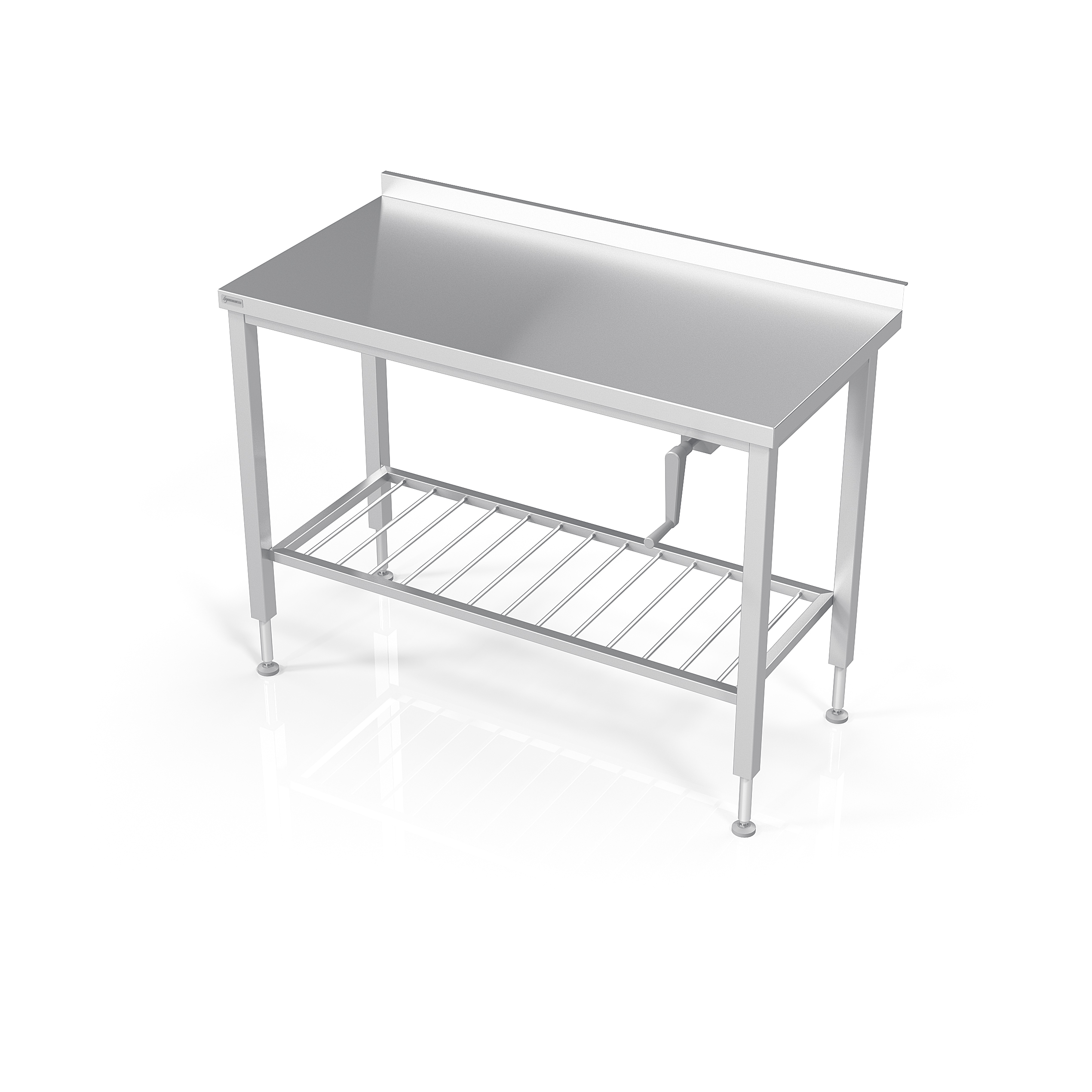 Manual Height Adjustable Table With Grid Shelf