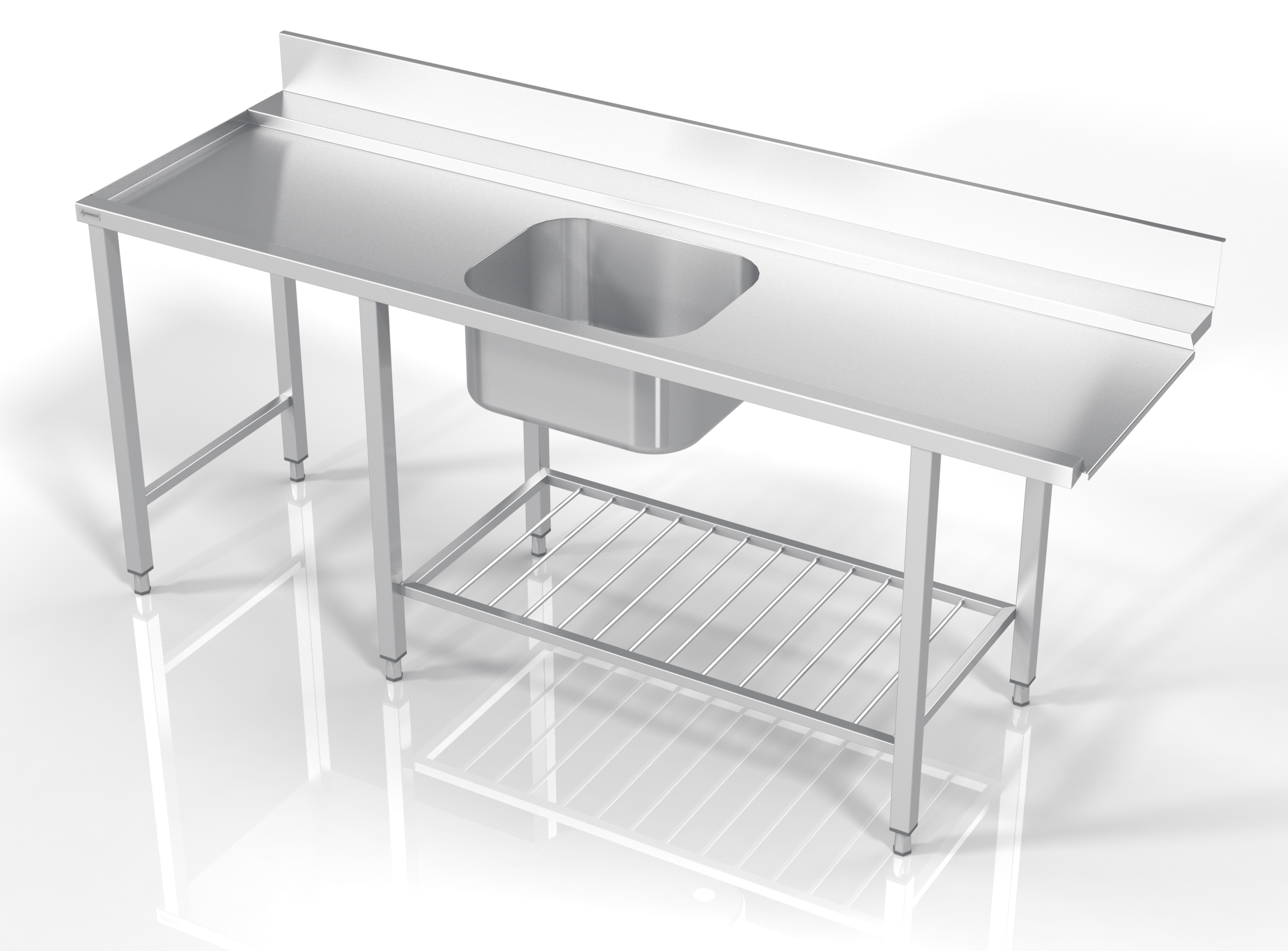 TABLE TO DISHWASHER WITH GRID SHELF AND SPACE FOR UNIT